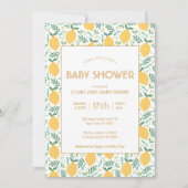 Invitation Joli Baby shower de Fruit de citron jaune (Devant)