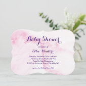 Invitation Joli Baby shower de marbre rose (Debout devant)