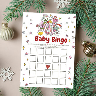 Invitation Joli Baby shower de Noël Super Bingo Games Card