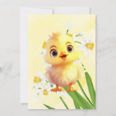 Invitation Joli Baby shower de Pâques au poulet jaune (Dos)