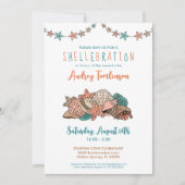 Invitation Joli Baby shower de plage Seashells (Devant)