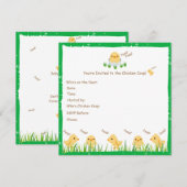 Invitation Joli Baby shower de poussins pour bébé jaune (Devant / Derrière)
