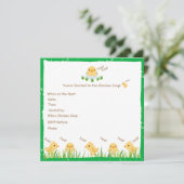 Invitation Joli Baby shower de poussins pour bébé jaune (Debout devant)