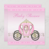 Invitation Joli baby shower de princesse Coach Pink (Devant / Derrière)