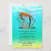 Invitation Joli Baby shower de tortue sous-marine (Devant)