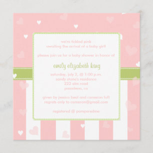 Invitation Joli baby shower des Petits Coeurs Roses