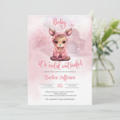 Invitation Joli Baby shower d'hiver fille cerf (Debout devant)