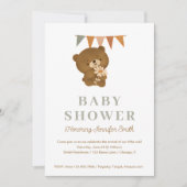 Invitation Joli Baby shower d'ours en peluche à l'aquarelle (Devant)