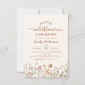 Invitation Joli Baby shower En Terracotta Un Peu Fleur sauvag (Devant)