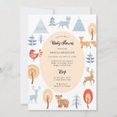 Invitation Joli Baby shower Ethnique Bois Animaux (Devant)