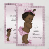 Invitation Joli Baby shower ethnique Princesse Vintage (Devant / Derrière)