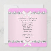 Invitation Joli Baby shower fille ours jouet rose (Dos)