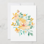 Invitation Joli baby shower fleuri vert jaune jardin (Dos)