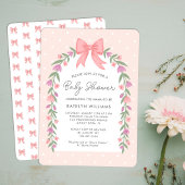 Invitation Joli Baby shower Floral Bow rose