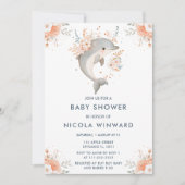 Invitation Joli Baby shower floral dauphin (Devant)