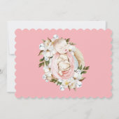 Invitation Joli Baby shower Floral Rose bébé fille (Dos)