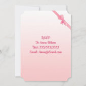 Invitation Joli Baby shower floral rose fille (Dos)