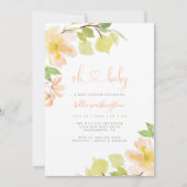 Invitation Joli Baby shower Floral Rose Rose Rose Vert (Devant)