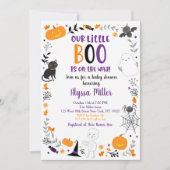 Invitation Joli Baby shower Halloween Little Boo (Devant)