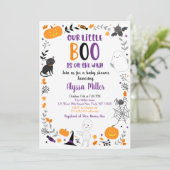 Invitation Joli Baby shower Halloween Little Boo (Debout devant)