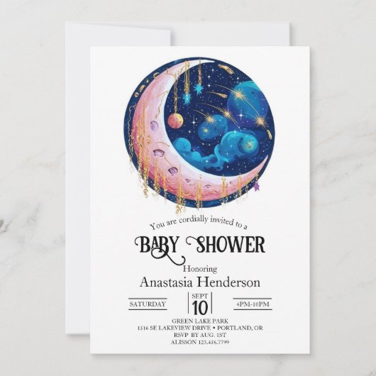 Invitation Joli Baby shower Little Stars (Devant)