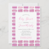 Invitation Joli Baby shower Macaron couleur rose Aquarelle (Devant)