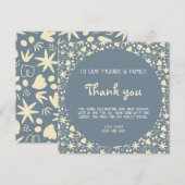 Invitation Joli baby shower motif amusant bleu et jaune (Devant / Derrière)