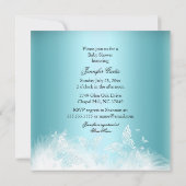 Invitation Joli Baby shower papillon rose Turquoise (Dos)