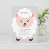 Invitation Joli Baby shower Pois Little Lamb (Debout devant)