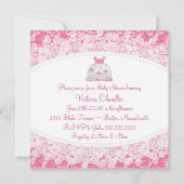 Invitation Joli Baby shower Robe Rose (Dos)