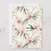 Invitation Joli Baby shower rose Fleurs d'orchidées tropicale (Dos)