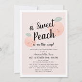 Invitation Joli Baby shower Rose Peach Sweet Drive (Devant)