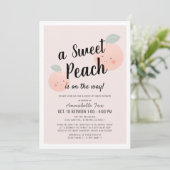 Invitation Joli Baby shower Rose Peach Sweet Drive (Debout devant)