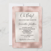Invitation Joli Baby shower rose rose rose rose or (Devant)