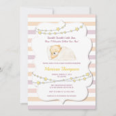 Invitation Joli Baby shower rose Twinkle Little Star (Devant)