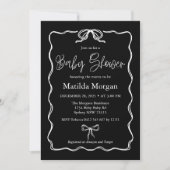 Invitation Joli Baby shower rouge rouge noir Vintage (Devant)