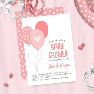 Invitation Joli Ballons Roses