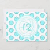 Invitation joli basket turquoise motif fête sportive (Dos)