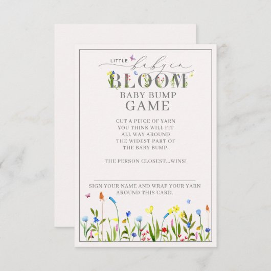 Invitation Joli bébé dans Bloom Fleur sauvage Bump Jeu (Devant / Derrière)