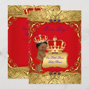 Invitation Joli bébé ethnique Shower garçon rouge royal bleu 