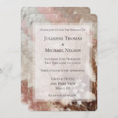 Invitation Joli Beige Blush Boho rose Mariage Floral (Devant / Derrière)