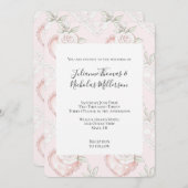 Invitation Joli Blanc Roses Lace Coeurs Mariage (Devant / Derrière)
