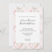 Invitation Joli Blanc Roses Lace Coeurs Mariage (Devant)