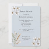 Invitation Joli Bleu Blancs Papillon Fête des mariées florale (Devant)