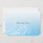 Invitation Joli bleu Personnaliser Flocon de neige Photo Noël (Dos)