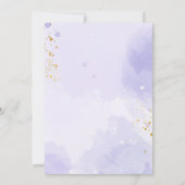 Invitation Joli bleu violet Aquarelle Mariage Floral (Dos)