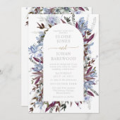 Invitation Joli bleu violet Fleur sauvage (Devant / Derrière)