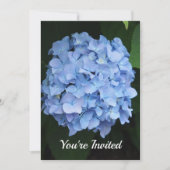 Invitation Joli Blue Hydrangea Floral Photo Anniversaire (Devant)