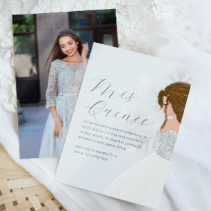 Invitation Joli Blue Winter Snowflakes Mis Quince Photo