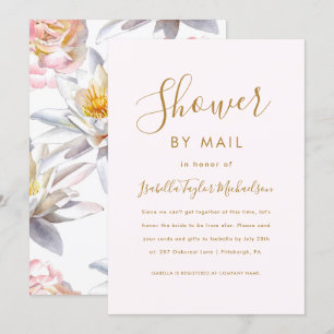 Invitation Joli Blush avec Fête des mariées florale par courr